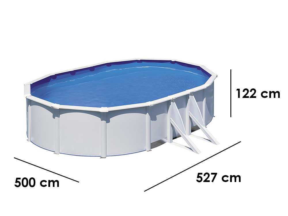 Gre Fidji Ovale 500x300x120cm – Stahl-Außenpool – Aqualoon-Filter – Bild 3