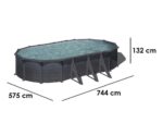 Gre Granada Ovale 730x375x132cm – Ovalbecken mit Stahlwand