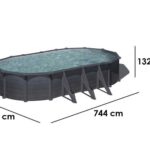 Gre Granada Ovale 730x375x132cm – Ovalbecken mit Stahlwand