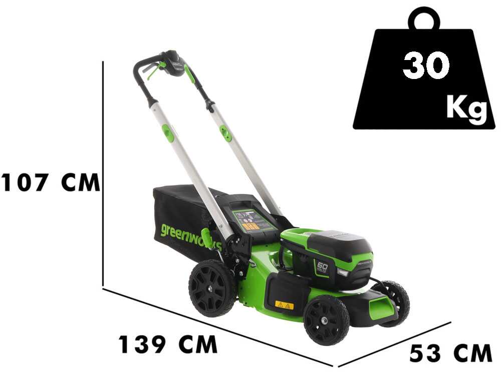 Greenworks GD60LM46SPK4 – Akku-Rasenmäher selbstangetrieben – 60V/4Ah – Taglio 46 cm – Bild 2