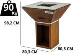Holzkohlegrill COLORADO – 80×80 cm Grillrost – Gehäuse komplett aus Corten