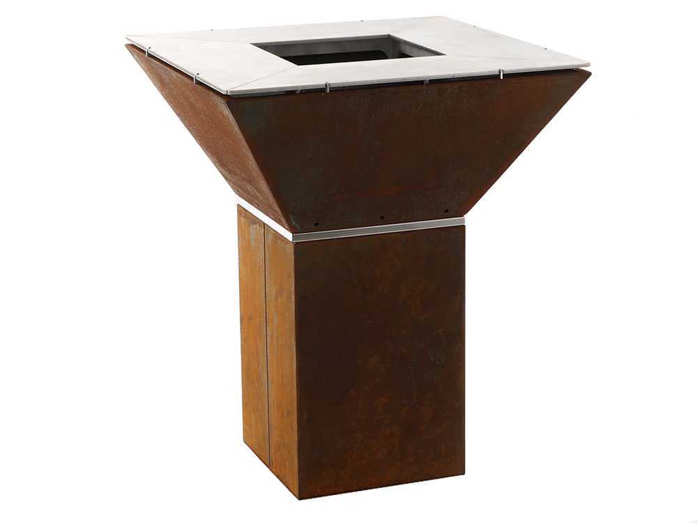 Holzkohlegrill COLORADO – 80×80 cm Grillrost – Gehäuse komplett aus Corten – Bild 3