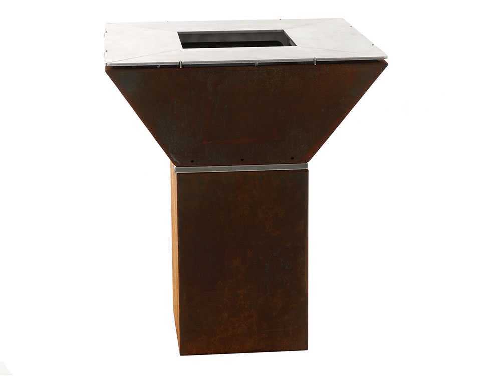 Holzkohlegrill COLORADO – 80×80 cm Grillrost – Gehäuse komplett aus Corten – Bild 4