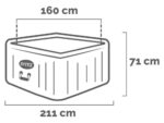 Intex Carrée Chevron Deluxe 28446EX – Ø173×71 cm – Whirlpool Spa