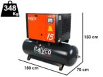 Italyco KV 15/500 Premium – Schraubenkompressor – Max. Druck 10 bar