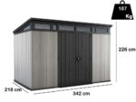 Keter Artisan grau – Gartenhaus – Mit Doppeltüren – – 342x218x226 cm