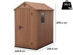 Keter Darwin braun – Gartenhaus Schuppen – mit Seitenfenster – 125×184.5×205 cm