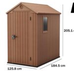 Keter Darwin braun – Gartenhaus Schuppen – mit Seitenfenster – 125×184.5×205 cm