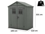Keter Darwin grün – Gartenhaus – mit Frontfenstern – 190x122x221 cm