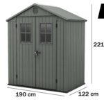 Keter Darwin grün – Gartenhaus – mit Frontfenstern – 190x122x221 cm