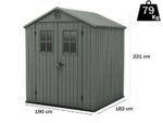 Keter Darwin grün – Gartenhaus – mit Frontfenstern – 190x183x221 cm