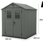 Keter Darwin grün – Gartenhaus – mit Frontfenstern – 190x183x221 cm