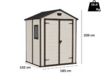 Keter Manor beige – Gartenhaus – mit Seitenfenster – 185x152x226 cm