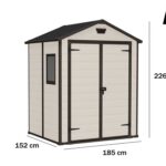 Keter Manor beige – Gartenhaus – mit Seitenfenster – 185x152x226 cm
