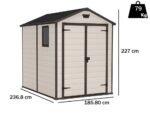 Keter Manor beige – Gartenhaus – mit Seitenfenster – 185x236x227 cm