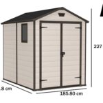 Keter Manor beige – Gartenhaus – mit Seitenfenster – 185x236x227 cm