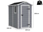 Keter Manor grau – Gartenhaus – mit Seitenfenster – 130x192x198 cm