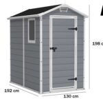 Keter Manor grau – Gartenhaus – mit Seitenfenster – 130x192x198 cm