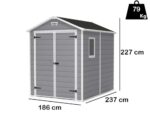 Keter Manor grau – Gartenhaus – mit Seitenfenster – 186x237x227 cm