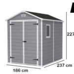 Keter Manor grau – Gartenhaus – mit Seitenfenster – 186x237x227 cm