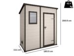 Keter Manor Pent beige – Gartenhaus – Mit Frontfenster – 183.5x111x200.5 cm
