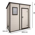 Keter Manor Pent beige – Gartenhaus – Mit Frontfenster – 183.5x111x200.5 cm
