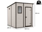 Keter Manor Pent – Gartenhaus – Mit Frontfenster – 183.5x185x200 cm