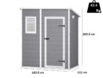 Keter Manor Pent grau – Gartenhaus – mit Seitenfenster – 183.5x111x200.5 cm