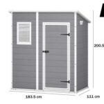 Keter Manor Pent grau – Gartenhaus – mit Seitenfenster – 183.5x111x200.5 cm