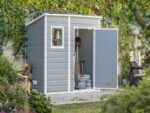 Keter Manor Pent grau – Gartenhaus – mit Seitenfenster – 183.5x111x200.5 cm – Bild 3