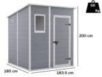 Keter Manor Pent grigio – Gartenhaus – Mit Frontfenster – 183.5x185x200 cm