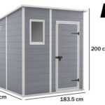 Keter Manor Pent grigio – Gartenhaus – Mit Frontfenster – 183.5x185x200 cm
