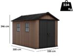 Keter Newton plus 7511/1175 – Gartenhaus – Mit Doppeltür und Fenstern – 230x350x246 cm – Bild 3