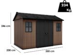 Keter Newton plus 7511/1175 – Gartenhaus – Mit Doppeltür und Fenstern – 230x350x246 cm – Bild 4