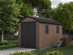 Keter Newton plus 7513/1375 – Gartenhaus – Mit Doppeltür und Fenstern – 230x413x246 cm
