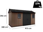 Keter Newton plus 7513/1375 – Gartenhaus – Mit Doppeltür und Fenstern – 230x413x246 cm – Bild 4