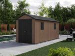 Keter Newton plus 7515/1575 – Gartenhaus – Mit zweiflügeliger Tür und Fenstern – 230x476x246 cm