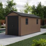 Keter Newton plus 7515/1575 – Gartenhaus – Mit zweiflügeliger Tür und Fenstern – 230x476x246 cm