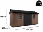 Keter Newton plus 7515/1575 – Gartenhaus – Mit zweiflügeliger Tür und Fenstern – 230x476x246 cm – Bild 4
