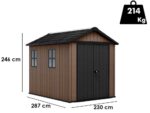 Keter Newton plus 759/975 – Gartenhaus – Mit zweiflügeliger Tür und Fenstern – 230x287x246 cm – Bild 3
