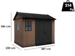 Keter Newton plus 759/975 – Gartenhaus – Mit zweiflügeliger Tür und Fenstern – 230x287x246 cm – Bild 4