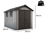 Keter Oakland 7511 – Gartenhaus – mit Doppeltür und Fenster – 230x350x242 cm