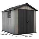 Keter Oakland 759 – Gartenhaus aus Duotech – mit Doppeltüren und Fenster – 229x287x242 cm