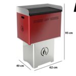 Linea VZ QBY – Tragbarer Pelletgrill mit Pyrolyse-Technologie – rot
