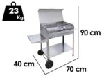 Mille Achille Large – Handgefertigter Holzkohlegrill aus Edelstahl – 67,5x37cm