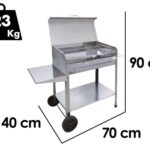 Mille Achille Large – Handgefertigter Holzkohlegrill aus Edelstahl – 67,5x37cm