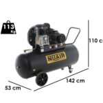 Nuair B3800B/4CT/200 Tech-Pro – Elektrischer Riemenkompressor 400V – 4-PS-Motor – 200 l