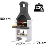 Palazzetti Aral GR – Holzkohle-Grillkamin aus Beton – Grillfläche 53×40 cm