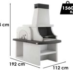 Palazzetti Bastia – Kombi-Grillkamin mit Holzbackofen aus Betonstein