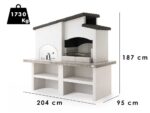 Palazzetti New Zealand 2 – Kombi-Grillkamin mit Holzbackofen aus Beton